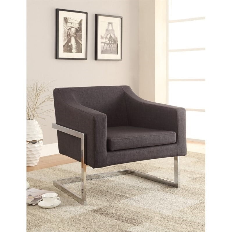 Coaster Contemporary Metal Frame Accent Chair In Gray