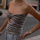 thumbnail image 1 of Puntoco Suéter De Mujer A Rayas Envoltura De Pecho Sexy Sin Mangas Con Cuello En V Espalda Hermosa Chaleco De Tejer Tops De Tubo Ahuecados Liquidación De Navidad Puntoco Puntoco-1059, 1 of 9