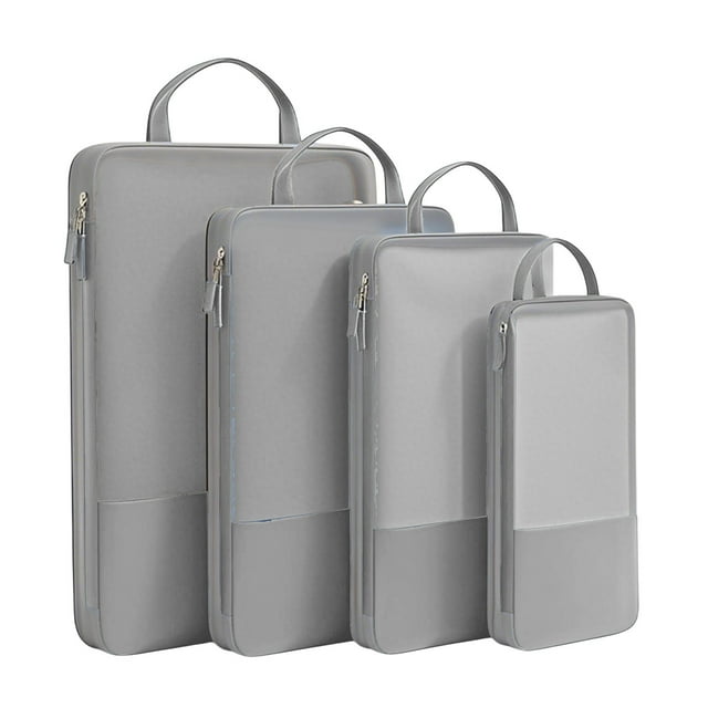 Hxlamzoo 4-Piece Compression Packing Cubes Set: Space-Saving Travel Organizers with Lightweight Mesh for Effortless Luggage Packing