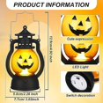 thumbnail image 2 of Linterna de vela de calabaza de Halloween, luces LED a pilas con aro para colgar, mini linternas decorativas con expresión para decoración de interiores, exteriores, patios, jardines, fiestas., 2 of 3