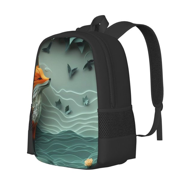Easygdp Paper Fox Crow Fantasy Mochila de Gran Capacidad Minimalista Ideal para Escuela, Viajes y Uso Diario