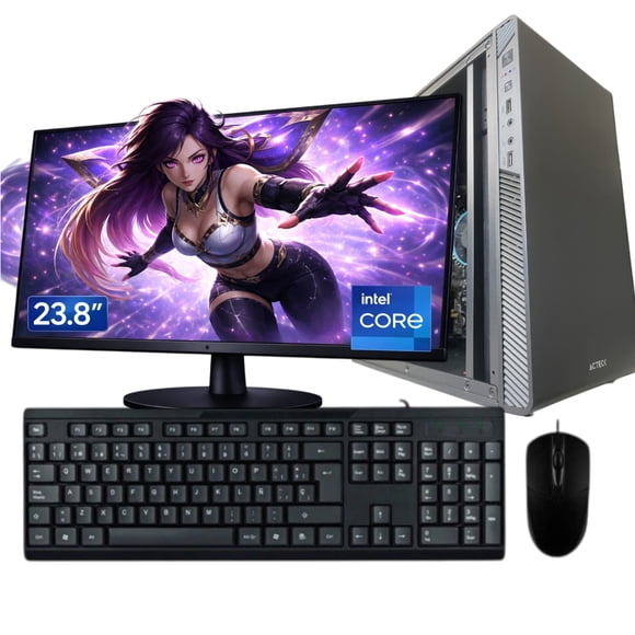 Computadora Completa Escritorio Intel core I5 14400 Ram 16gb Ddr4 SSD 960 GB Monitor 24" Oficina, Estudio, Hogar
