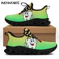 thumbnail image 1 of Zapatillas de deporte planas con estampado de diente/diente/dentista para mujer, con degradado, informales, con cordones, para caminar, 1 of 6