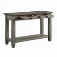 thumbnail image 3 of Antique Gray 1pc Sofa Table with 2 Dovetail Drawers & Lower Shelf, Crafted from Wood and Engineered Wood, 3 of 6