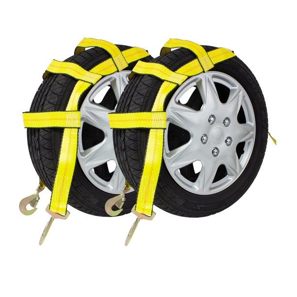 2 Pack Tow Dolly Wheel Net Basket Straps W Snap Hooks Auto Tie Down No Ratchet Walmart Com