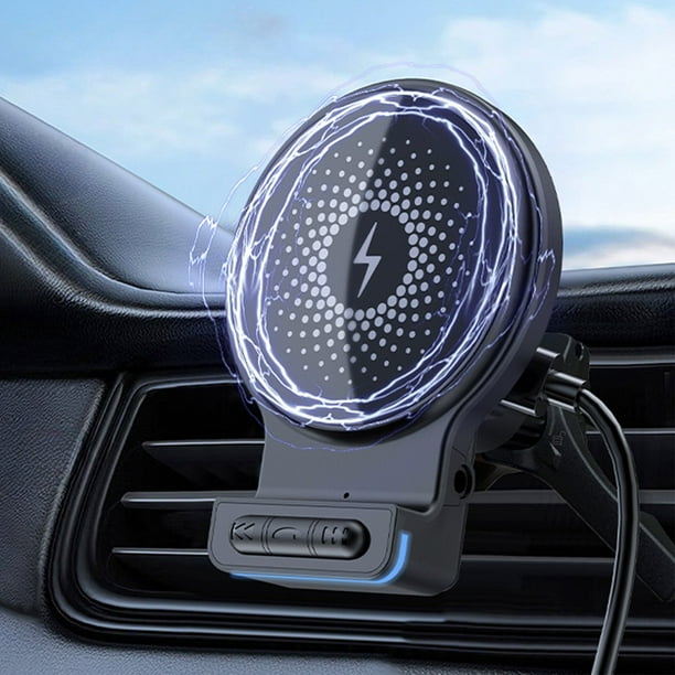 Cargador inalámbrico magnético para coche de 15 W de carga rápida. Carga inalámbrica.