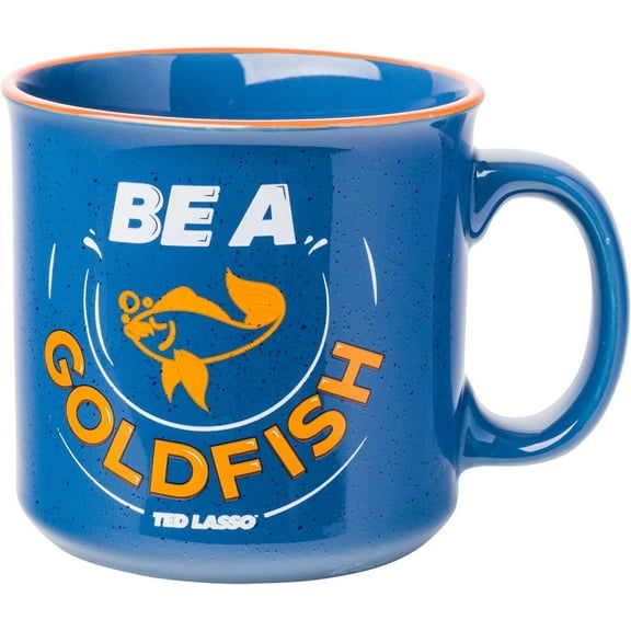 Silver Buffalo Ted Lasso Be a Goldfish Ceramic Camper Mug, 20 Ounces