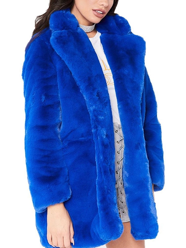 Limsea Womens Oversized Lapel Faux Fur Coat Jacket Winter Warm Thick Fuzzy Fleece Overcoat Outwear