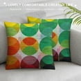 thumbnail image 3 of Qinduosi Throw Pillow Cushion Cover, Illustration of Rainbow Colored Dots Big Circles Theme Print, Decorative Square Accent Pillow Case,", Pink Blue White, 3 of 5