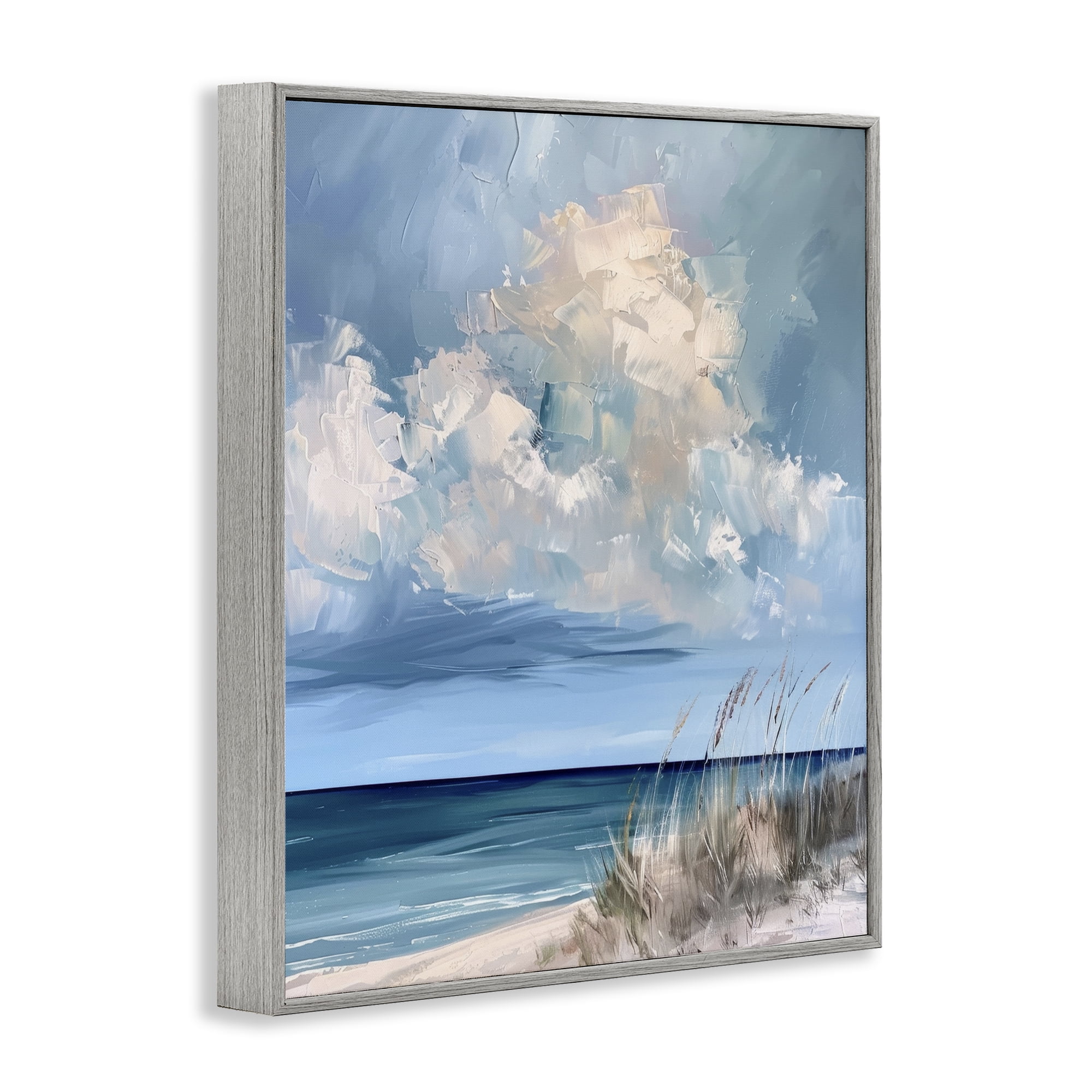 Stupell Industries A Storm Is Coming on Beach Gray Framed Giclee Art, design by Petal Prints Design