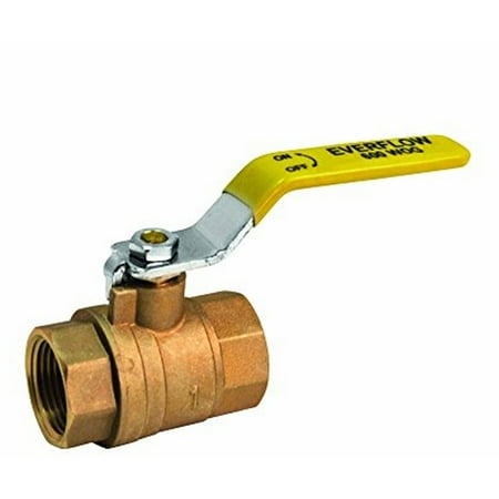 1/4 Turn Angle Supply Valve - Everflow Supplies 600T014-NL Lead Free Full Port Forged Brass Ball Valve with Female Threaded IPS Connections, 1/4