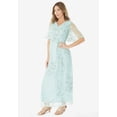 thumbnail image 3 of Roaman's Women's Plus Size Plus-Size Flutter Sleeve Allover Embroidered Gown, 3 of 5