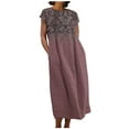 thumbnail image 1 of Robe pour Femmes, Robe d'Été en Coton et Lin Bohème Décontractée Mode Sans Manches Tenue de Vacances, 1 of 5