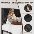 thumbnail image 5 of Lifezone Bed Frame with Upholstered Headboard, Queen, Metal Support, No Box Spring Needed, Modern Black, 5 of 7