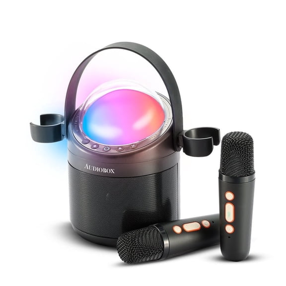 Audiobox ABK-500 Kids Karaoke Machine – 2 Wireless Mics, Voice Effects & LED Lights