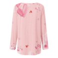 thumbnail image 4 of Cameland T-Shirts de la Saint-Valentin pour Femmes Grande Taille à Imprimé de Cœur Hauts de la Saint-Valentin Manches Longues Col Rond Tuniques Blouses, 4 of 4