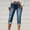 Blue, variant on Women's Stretchy Straight Leg Jeans with Pockets Solid Color High Waisted Loose Fit Denim Pants Stretchy Y2K Streetwear