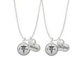 thumbnail image 1 of Delight Jewelry Silvertone Domed Black CRNA Mother & Daughter Heart Necklaces (Set of 2), 19"+2", 1 of 4