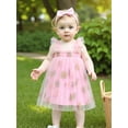 thumbnail image 5 of BemeyourBBs Toddler Baby Girls Fairy Baptism Dress Sleeveless Ruffle Sleeve 3d Floral Embroidery Summer Dress Cute Tulle Tutu Dress Birthday Wedding Party Princess Dress, 5 of 9