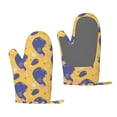 thumbnail image 1 of ZNDUO Kitchen Oven Gloves, Durable Heat Resistant Oven Gloves with Quilted Liner Non-Slip Textured Grip Perfect for BBQ, Baking, Cooking and Grilling, Abstract Geometric Elements Yellow, 1 of 8