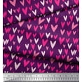 thumbnail image 3 of Soimoi Purple Modal Satin Fabric Pink Heart Print Fabric by the Yard 42 Inch Wide, 3 of 3