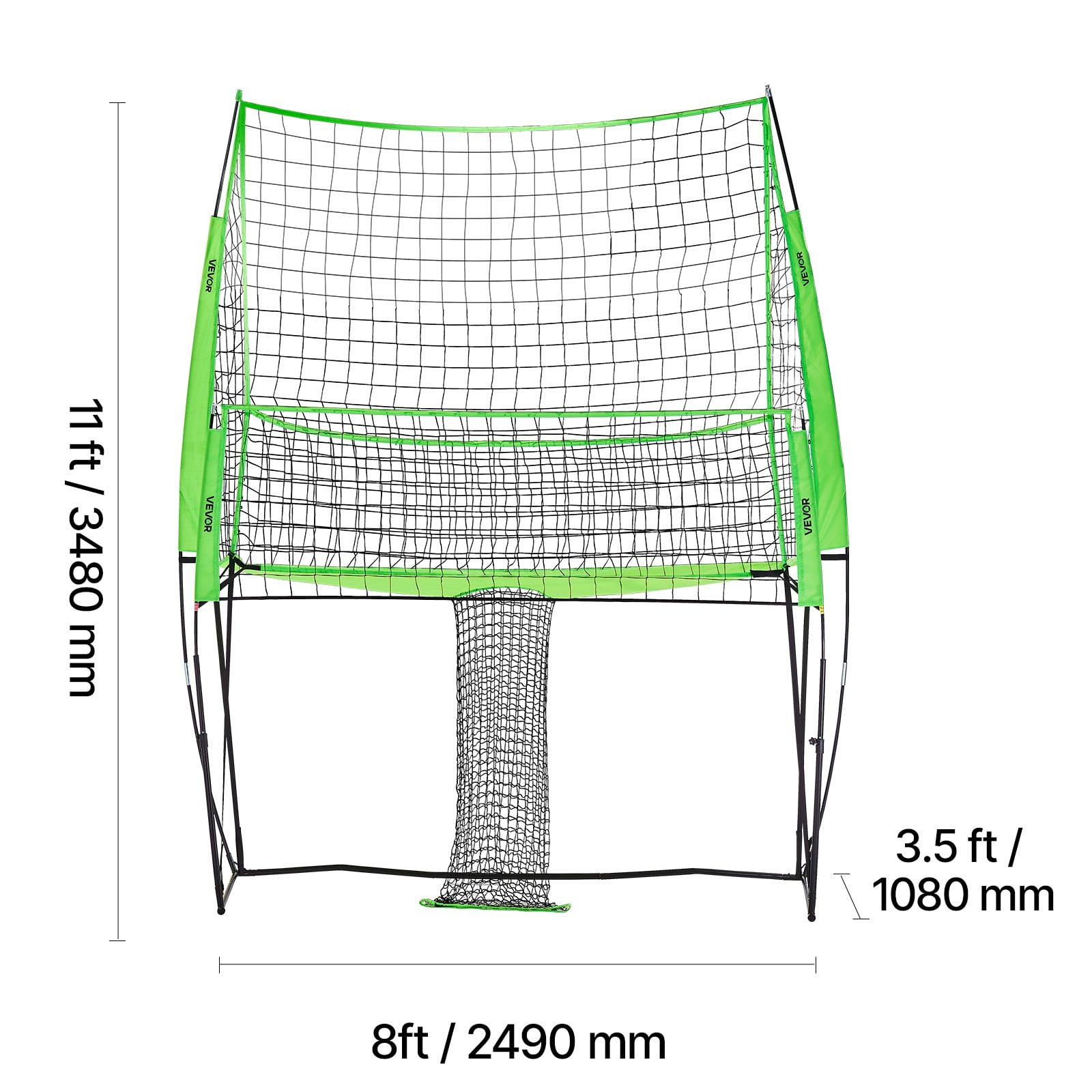 VEVOR Volleyball Training Net System, Freely Height-Adjustable Practice Equipment with Ball Return,8x11ft Portable Net Station,Easy Setup for Backyard Indoor Outdoor Serving Spiking Improve Accuracy