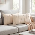thumbnail image 2 of REGALWOVEN Velvet Throw Pillow Covers Set of 2 for Sofa Living Room Decor Beige 18" x 18", 2 of 7
