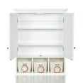 thumbnail image 3 of 24.75" White Bathroom Storage Cabinet - Wall Mounted Mirror Cabinet with 2 Doors & 3 Baskets Five, 3 of 4