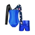 thumbnail image 2 of inhzoy Kids Girls Long Sleeve Bodysuit Leotards with Shorts Sets for Gymnastic Dance Sports Royal Blue 8, 2 of 6