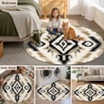 thumbnail image 5 of Round Rugs 4Ft, Boho Black Brown Round Area Rug Washable Indoor Throw Carpet, Southwestern Geometric Ethnic Retro Soft Non Slip Circle Rug for Kitchen Nursery Room Home Decor Aesthetic, 5 of 8