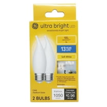GE Ultra Bright LED CAM 100W Decorative Bulbs Soft White Dimmable 1050Lm E26 2pk
