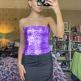 thumbnail image 2 of Blotona Women Sparkly Sequin Tube Corset Tops Harajuku Vintage Aesthetic Square Neck Tank Tops Low Cut Cami Crop Tops Streetwear, 2 of 4