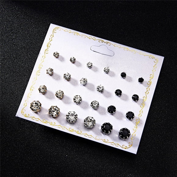 Daisyyozoid Wholesale Douze Paires de Boucles d'Oreilles en Cristal et Perles pour Femmes