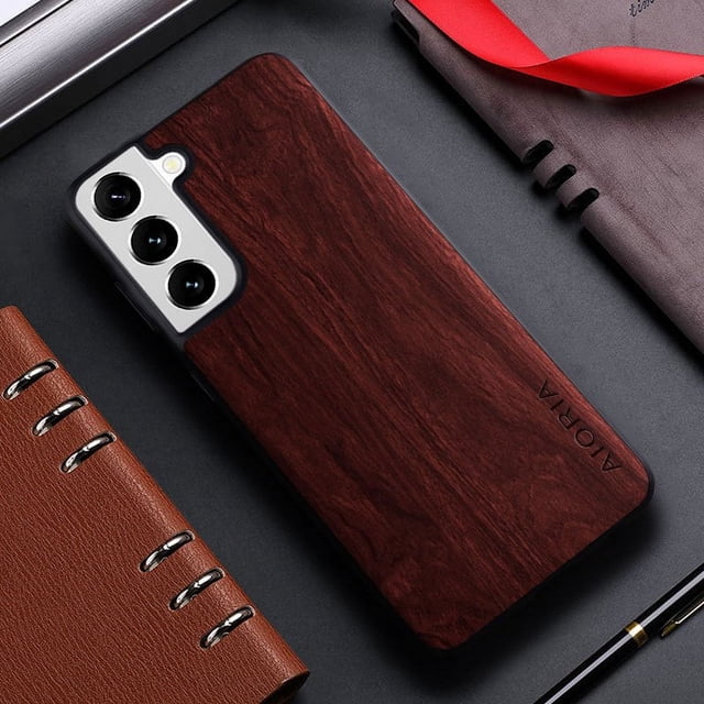 Bamboo Wood Pattern Leather Back Cover For Samsung Galaxy S21 S22 S20 Ultra Plus FE Phone Case