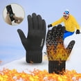 thumbnail image 2 of Winter Knit Gloves Fleece-Lined Touchscreen Gloves with Silicone Grip, Unisex Warm Stretchy Gloves for Smartphone Use in Cold Weather, 2 of 2