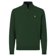 thumbnail image 1 of U.S. POLO ASSN. Jersey de punto para hombre con cuello alto, media cremallera y logotipo, algodón Verde oscuro L (Large), 1 of 3
