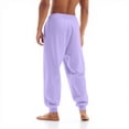 thumbnail image 5 of HKYNLAG Mens Baggy Sweatpants with Pockets Drawstring Elastic Waist Loose Soft Joggers Sweatpants for Workout Running Light Purple M, 5 of 7