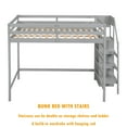 thumbnail image 3 of Bellemave Full Size Loft Bed with Storage Staircase Wooden Full Loft Bed Frame with Built-in Storage Wardrobe and Guardrails for Teens, No Box Spring Needed, Gray, 3 of 11