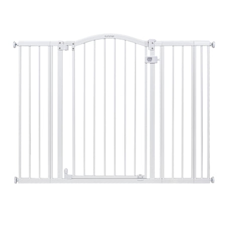 Summer Infant Extra Tall & Wide Safety Pet and Baby Gate 29.5 -53 Wide 38 Tall Pressure or Hardware Mounted Install on Wall or Banister in Doorway or Stairway Auto Close Walk-Thru Door - White