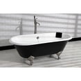 thumbnail image 4 of Aqua Eden VBTND663013NB8 66-Inch Cast Iron Oval Double Ended Clawfoot Tub (No Faucet Drillings) in Black/White/Brushed Nickel, 4 of 12