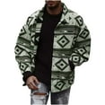 thumbnail image 2 of WXLWZYWL Mens Coats and Jackets Men's Casual Tribal Aztec Pattern Button Down Long Sleeve Trucker Jacket Shacket Coat, 2 of 6