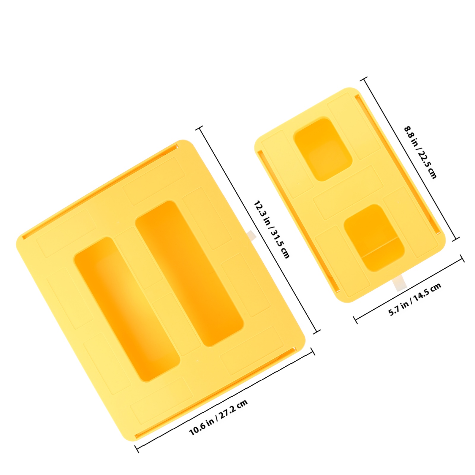 SEWOART 2Pcs Under Desk Hidden Drawer Storage Box in Yellow for Home Use with Easy Installation