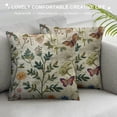 thumbnail image 3 of Vintage Floral Pattern Throw Pillow Covers  Colorful Herbs and Wild Flowers Linen Pillow Cushion Cases Square Pillowcases for Sofa Couch Bedroom Living Room Car, 3 of 5