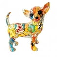 thumbnail image 2 of Estatua de escultura de perro Chihuahua Multicolor, artesanía de animales de resina moderna, multiusos, colorida para oficina, hogar, oficina y cafete Estilo C, 2 of 10