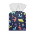 thumbnail image 2 of POLERO Stylish Tissue Box Cover Square with Cartoon Dinosaur Pattern - Leather Tissue Boxes Holder Waterproof Decorative Cube Cover for Bathroom and Home, 5.1"X5.1"X5.5", 2 of 7