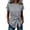 Gray, variant on Women's T-Shirts Summer Short Sleeves Solid Color Crewneck Tie Knot Tee Tops Orange XL