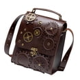 thumbnail image 4 of Bandolera de material cuero PU con Engranajes Remaches Steampunk Correa Ajustable para Motociclistas Ciclistas Colcomx Riñonera Steampunk para mujer, 4 of 8