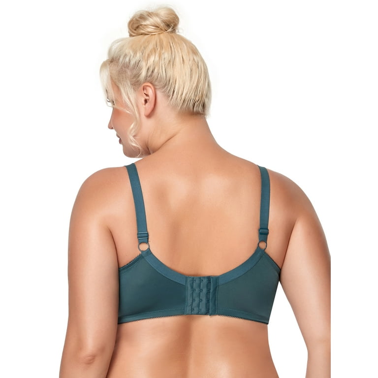 HSIA Plus Size Bras for Women Full Coverage Back Fat Underwire Unlined Bras  Balsam Blue 40H