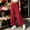 (Fashion 52)Red, variant on Women's Cotton Blend Fabric Wide Leg Pants Elastic Waist Lightweight Casual Trousers with Drawstring