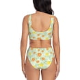thumbnail image 3 of Daiia Tree Palms Lemon Women's Bikini Set Two Piece Swimsuit High Waisted Bikini Adjustable Straps Bikini Perfect for Beach, Pool, and Summer Vacation-Medium, 3 of 9